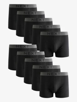 Discount Next Black 10 pack 100% Cotton Trunks