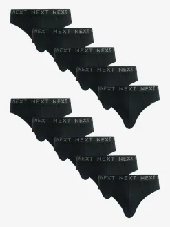 New Next 10 pack Cotton Rich Briefs Black