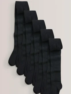 Clearance Next 5 Pack Cotton Rich School Tights Black
