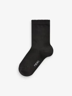 Online Next 10 Pack Cotton Rich School Ankle Socks Black