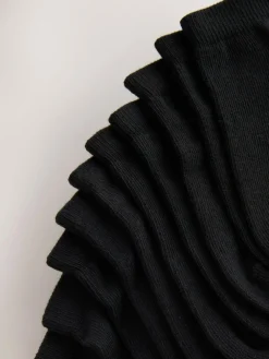 Online Next 7 Pack Cotton Rich Trainer Socks Black