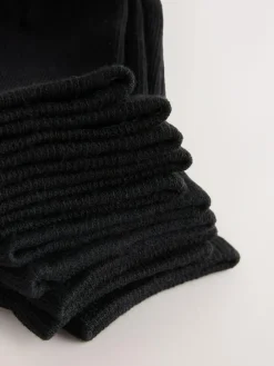 Online Next 7 Pack Cotton Rich Trainer Socks Black
