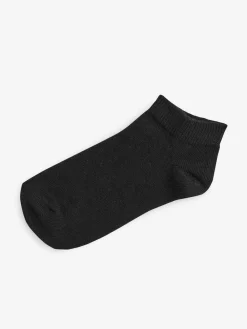Online Next 7 Pack Cotton Rich Trainer Socks Black