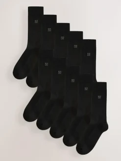 New Next 10 Pack Cushioned Sole Comfort Socks Black