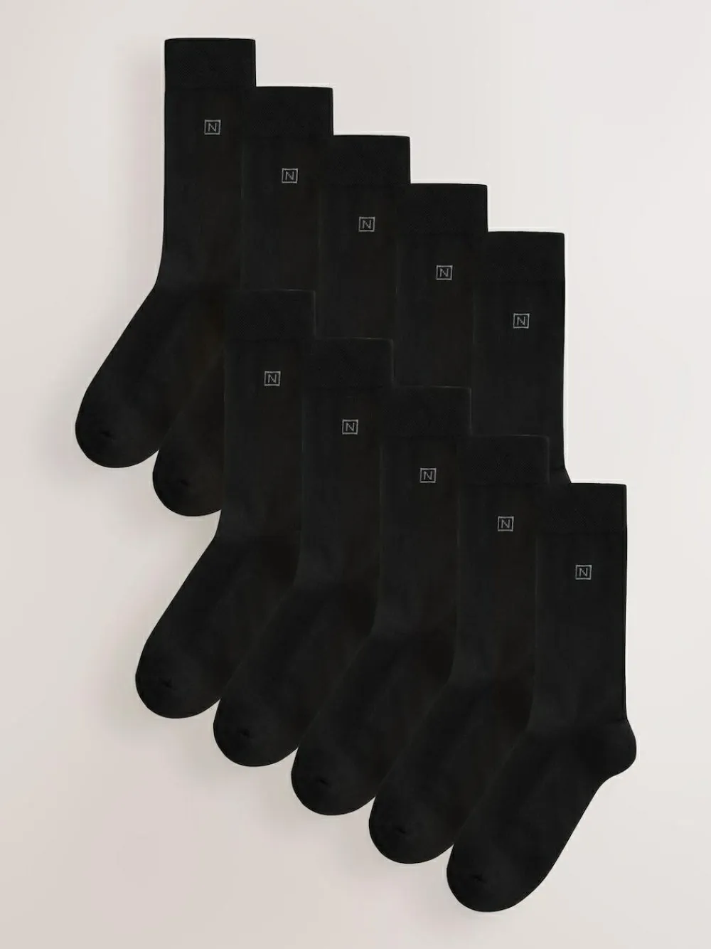 New Next 10 Pack Cushioned Sole Comfort Socks Black
