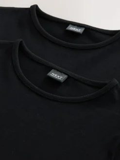 Hot Next Black 2 Pack Puff Sleeve T-Shirts (3-16yrs)