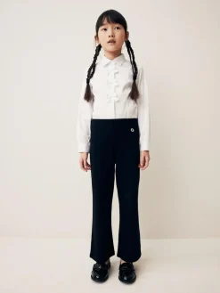 Hot Next 2 Pack Pull-On Cotton Rich Stretch Boot Cut School Trousers (3-17yrs) Black