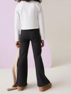 Hot Next Black 1 Pack Rib Flare Leggings (3-16yrs)