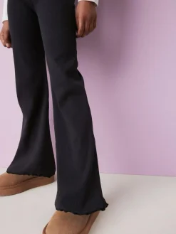 Hot Next Black 1 Pack Rib Flare Leggings (3-16yrs)