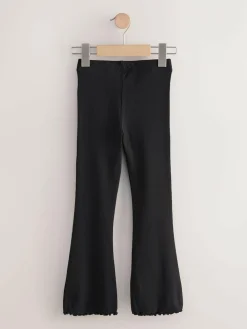 New Next 2 Pack Rib Flare Leggings (3-16yrs) Black