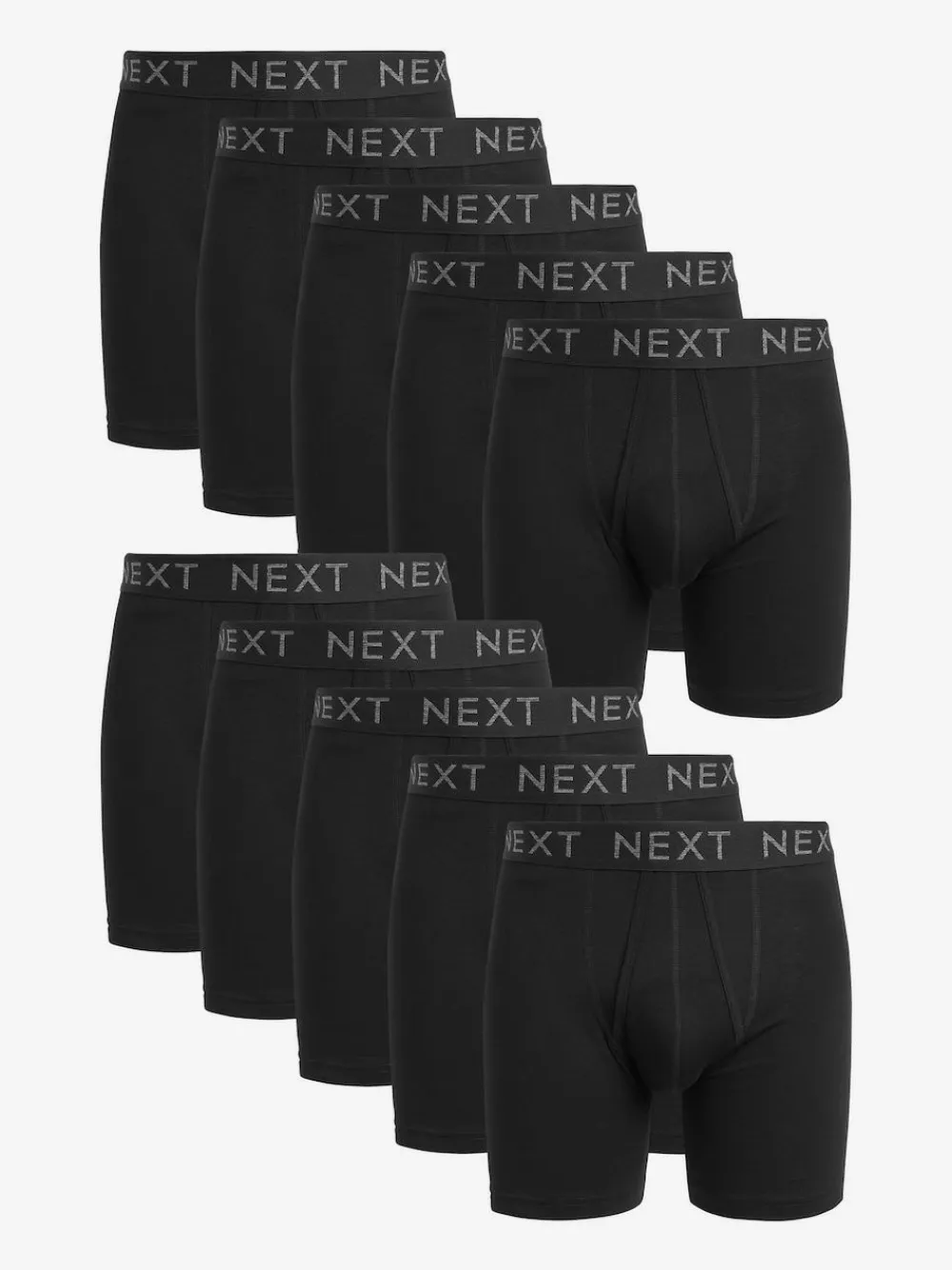 Next Black 10 pack Sports Longer Length A-Front Boxers