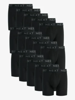 Next Black 15 Pack Sports Longer Length A-Front Boxers^ Underwear|Underwear