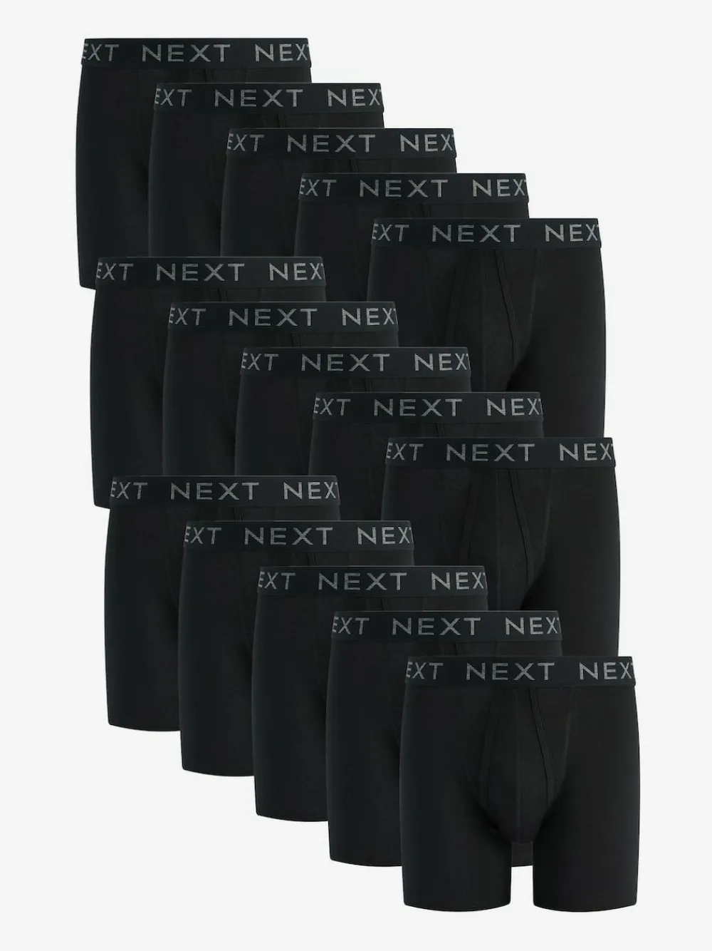 Next Black 15 Pack Sports Longer Length A-Front Boxers^ Underwear|Underwear