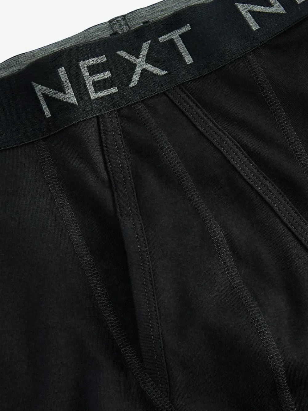 Next Black 15 Pack Sports Longer Length A-Front Boxers^ Underwear|Underwear
