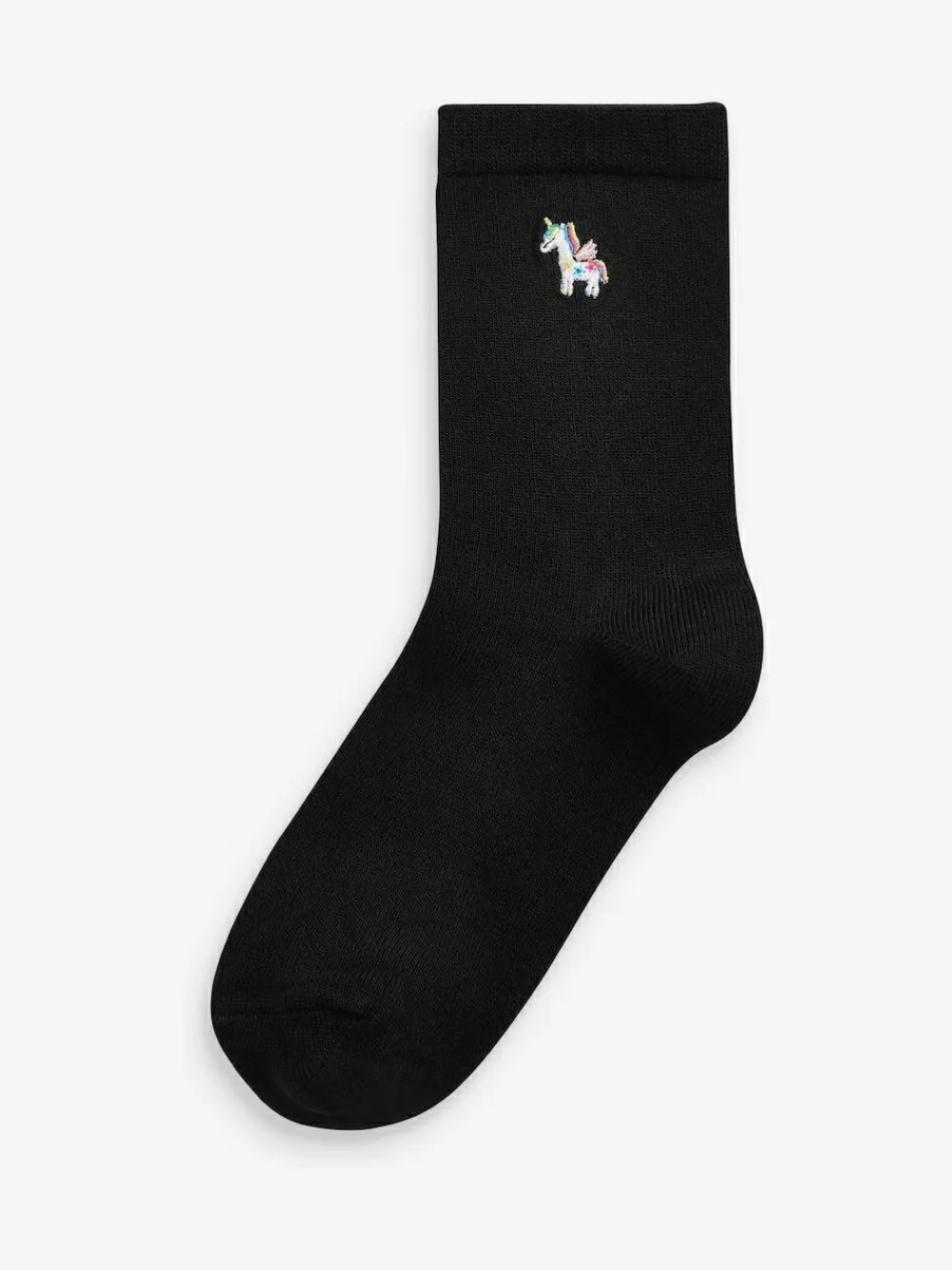 Next Black 5 Pack Unicorn Embroidered Ankle Socks^ Socks & Tights|Socks & Tights