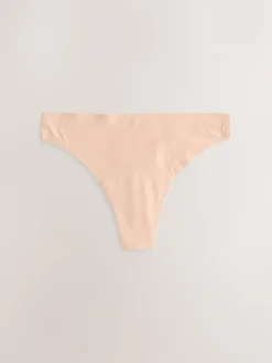 Outlet Next Black / Praline Nude / Pink Floral Thong No VPL Light Flow Period Knickers 4 Pack