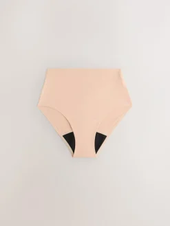 Clearance Next Black / Praline Nude / Pink Floral Full Brief No VPL Medium Flow Period Knickers 4 Pack