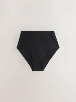 Clearance Next Black / Praline Nude / Pink Floral Full Brief No VPL Medium Flow Period Knickers 4 Pack