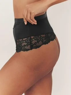 Sale Next Tummy Control Light Shaping High Waist Thongs 2 Pack Black / Praline Nude