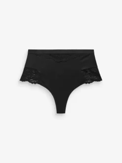 Sale Next Tummy Control Light Shaping High Waist Thongs 2 Pack Black / Praline Nude