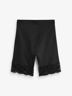 Next Black / Praline Nude Tummy Control Light Shaping Lace Back Shorts 2 Pack^Women Shapewear