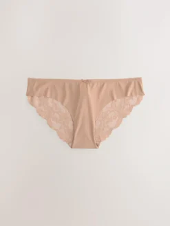 Outlet Next Brazilian No VPL Lace Back Briefs 5 Pack Black / White / Praline Nude