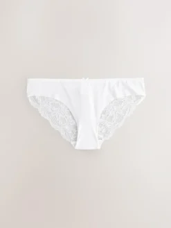 Outlet Next Brazilian No VPL Lace Back Briefs 5 Pack Black / White / Praline Nude