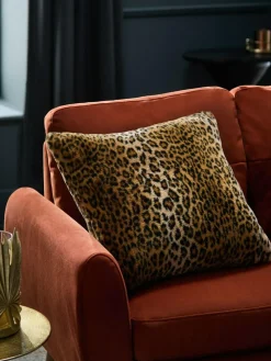 Next Black 50 x 50cm Faux Leopard Print Faux Fur Cushion^ Cushions & Throws