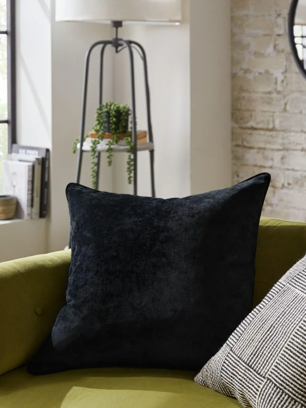 Discount Next Black 59 x 59cm Soft Velour Cushion