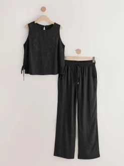 Discount Next Black Abstract Viscose Vest Pyjamas