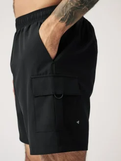 New Next Active Cargo Gym Training Shorts Black