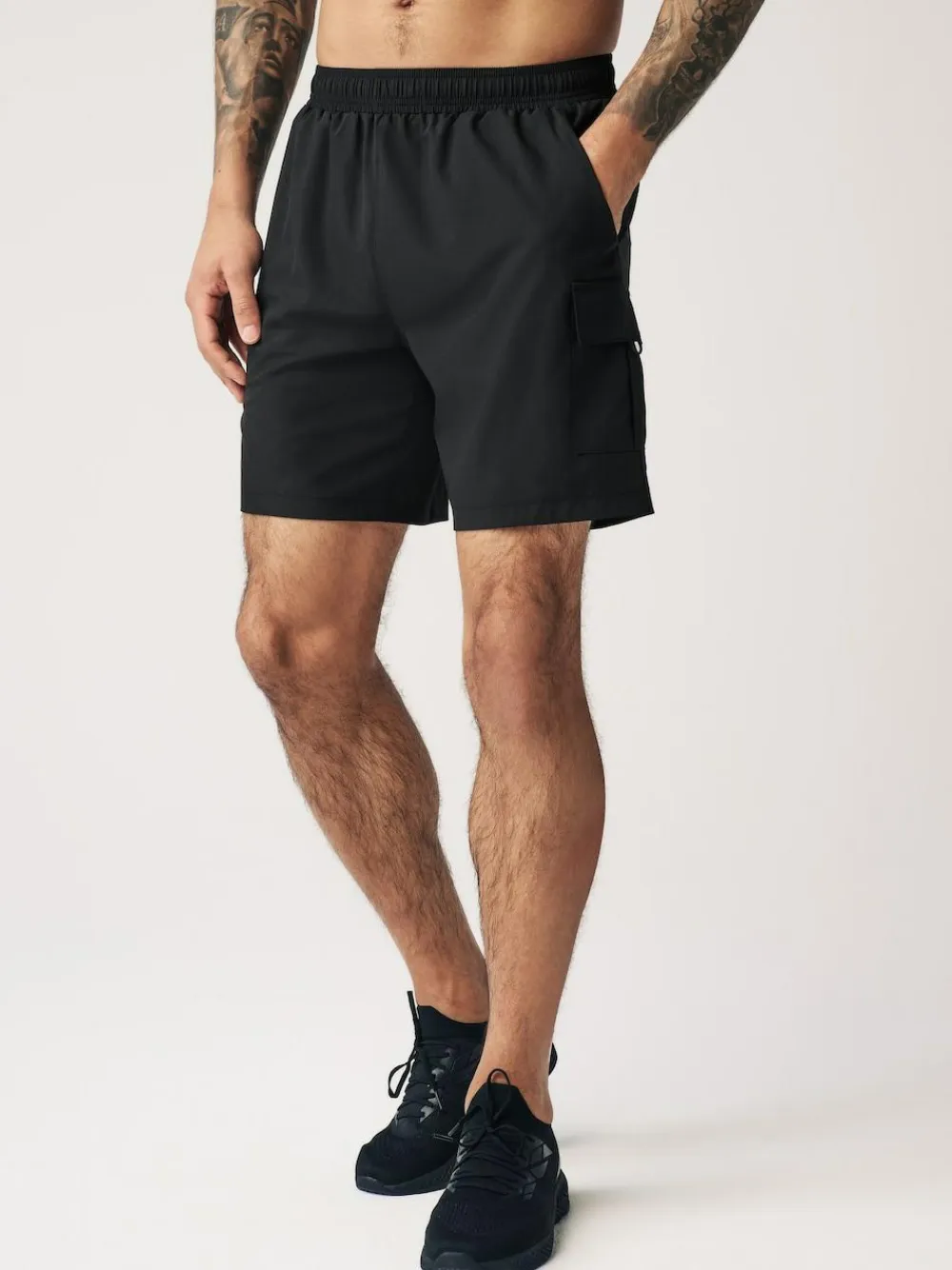 New Next Active Cargo Gym Training Shorts Black