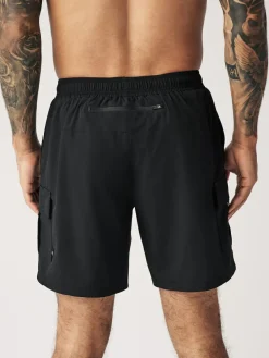 New Next Active Cargo Gym Training Shorts Black
