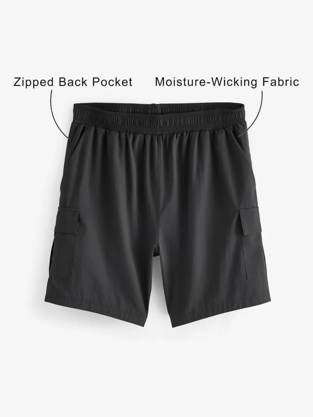 New Next Active Cargo Gym Training Shorts Black