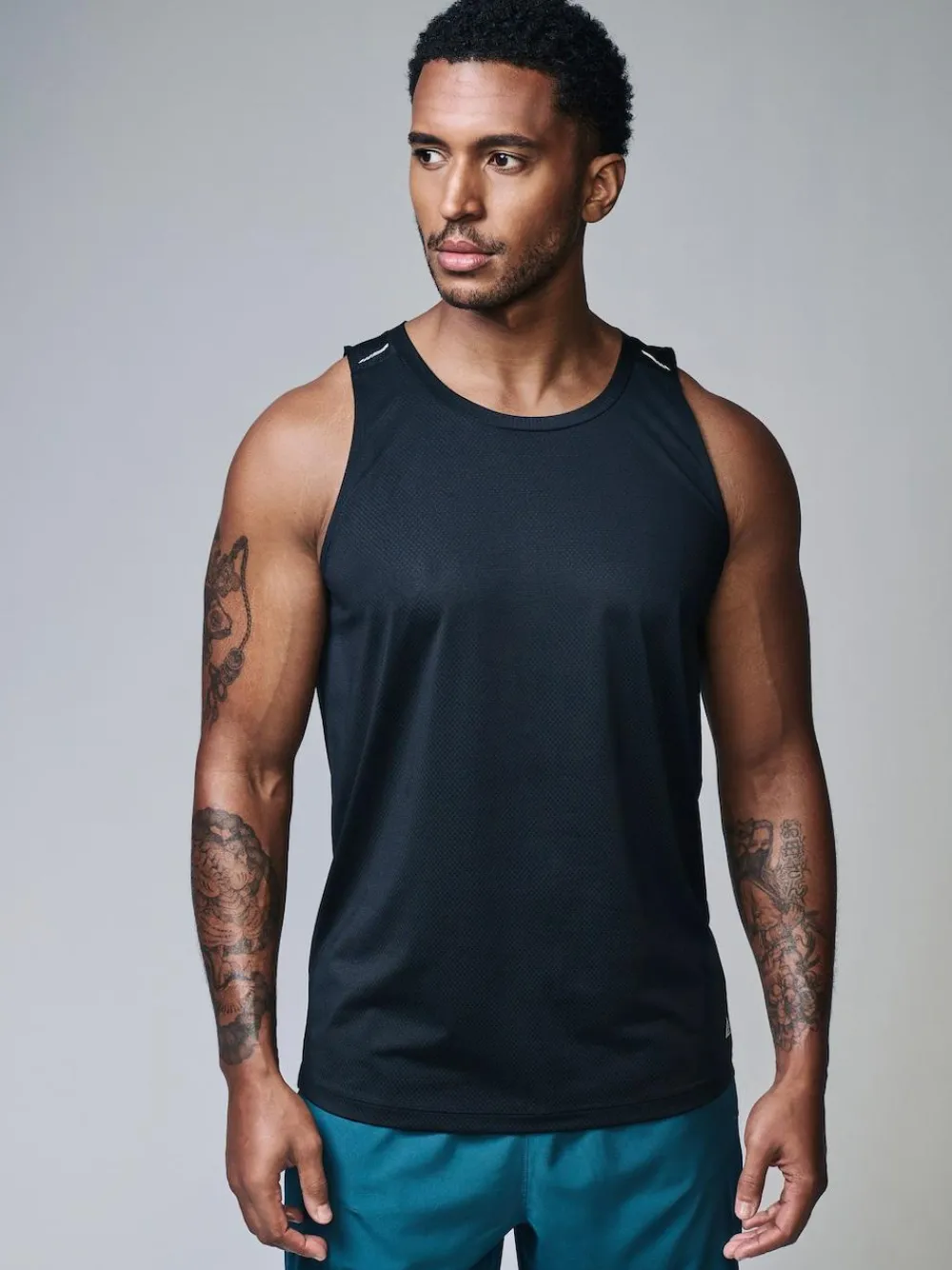 New Next Active Gym Textured Training Vest Black