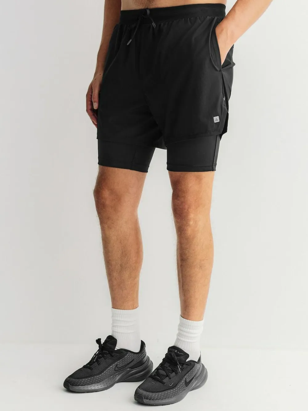 New Next Black Active 2-In-1 Shorts 2 Pack