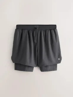 New Next Black Active 2-In-1 Shorts 2 Pack