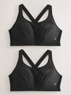 Discount Next Active Sports High Impact Dry Tech Crop Tops 2 Pack Black