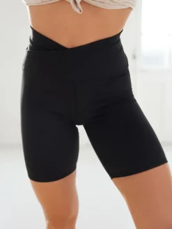 Next Black Active Sports Wrap Waist Cycling Shorts^Women Shorts