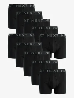 Next Black A-Front Boxers 10 Pack^ Underwear|Underwear