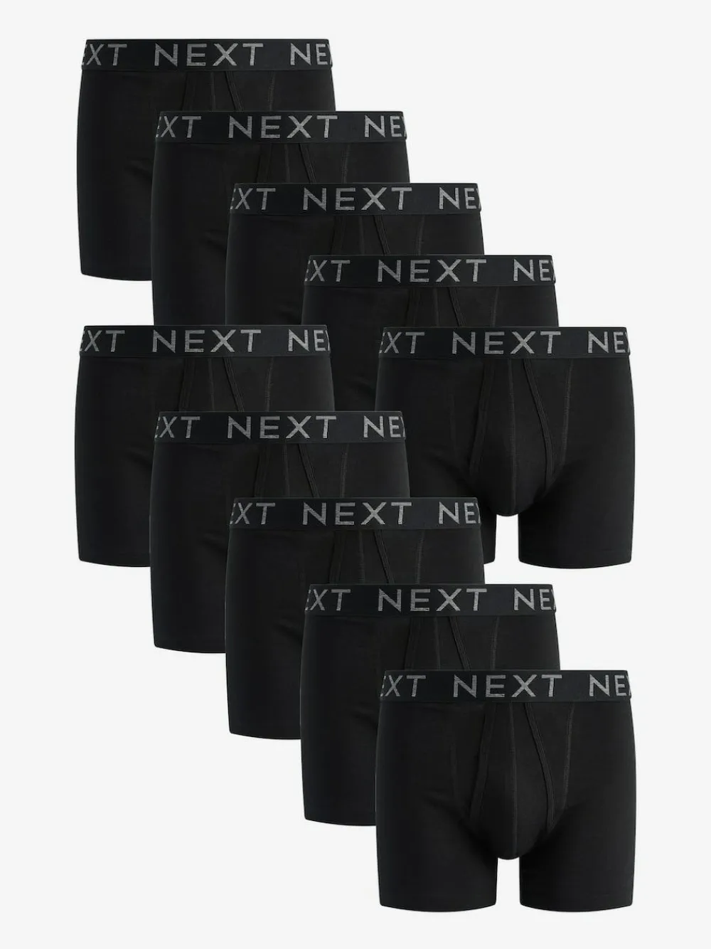 Next Black A-Front Boxers 10 Pack^ Underwear|Underwear