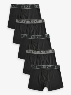 Next Black A-Front Trunks 5 Pack (3-16yrs)^BOY Underwear