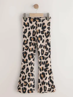 Discount Next 2 Pack Rib Flare Leggings (3-16yrs) Black and Animal