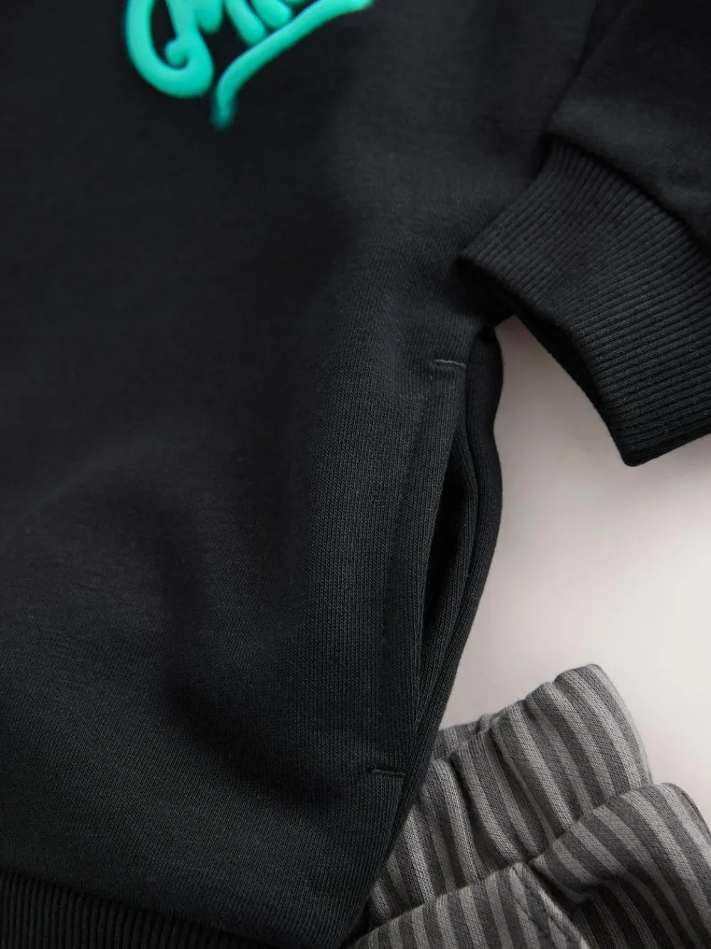 Next Black and Grey Printed Hoodie and Carpenter Joggers Set (3mths-7yrs)^BOY Newborn Clothing|Sets & Co-Ords