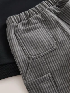 Next Black and Grey Printed Hoodie and Carpenter Joggers Set (3mths-7yrs)^BOY Newborn Clothing|Sets & Co-Ords