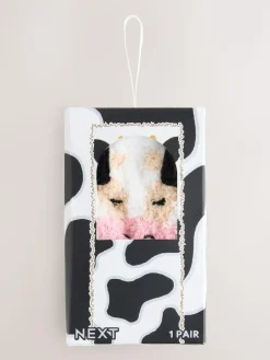 Discount Next Black and White Cow 1 Pack Cosy Ankle Socks in a Gift Box