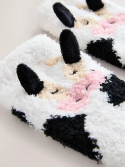 Discount Next Black and White Cow 1 Pack Cosy Ankle Socks in a Gift Box