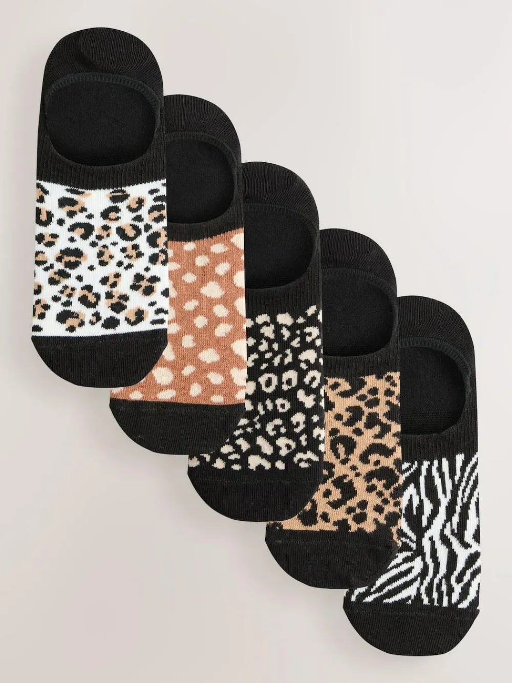 Next Black Animal Invisible Trainer Socks 5 Pack^Women Socks & Tights