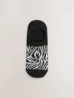 Next Black Animal Invisible Trainer Socks 5 Pack^Women Socks & Tights