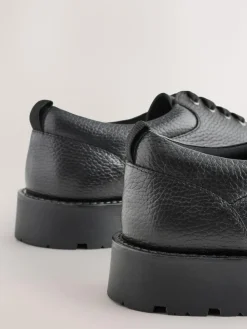 Next Black Apron Leather Shoes^ Shoes